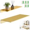 Ysislybin Mensole da Muro in Oro Spazzolato, Mensola da Muro Portaoggetti Set di 2 Mensole Portaoggetti Bagno 40 CM e 30 CM Scaffale Sospeso da Parete Libreria Piccola per Soggiorno Cameretta Porta
