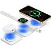 Synclum Caricatore Wireless i Phone 3 in 1 Magnetico Pieghevole, Stazione di Ricarica Wireless per i Phone 17/16/15/14/13/12, A pple Watch 10/9/8/Ultra/SE, Air Pods, Base Ricarica Qi Rapida da Viaggio
