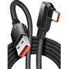 iMangoo Cavo USB Type-C 1.8M,Cavo USB C 120W 6A per Redmi Note 15 14 13 12 11Pro,Cavi USB-C Ricarica Rapida 90 Gradi Charge per Turbo Cavetto USB-C Per Xiaomi 15T 14 Ultra 13T Pro per Poco X7 X6 Pro F4 GT
