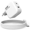 Jippofu Alimentatore USB C 65W 2 Porte PD 3.0 Caricatore Rapido Universale Caricabatteria Adattatore Charger Compatibile con iPhone iPad Macbook Galaxy Huawei Xiaomi OPPO Vivo Lenovo HP Dell Asus Acer