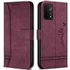 Bravoday Cover per Oppo A54 5G / Oppo A74 5G / Oppo A93 5G, Flip Custodia in Pelle PU Portafoglio Custodia per Oppo A54 5G / Oppo A74 5G / Oppo A93 5G, con Slot per Schede, Vino Rosso