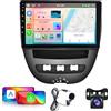 podofo 4G+64G Autoradio per Peugeot 107 / Citroen C1 / Toyota Aygo 2004-2014, Podofo 10 Pollici Schermo tattile Android 13.0 Radio con Senza fili Carplay Android Auto DSP BT FM/RDS Telecamera di retromarcia