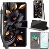 PHINIENLAND Cover per Samsung Galaxy Note 10 Plus Case PU Pelle Custodia [Kickstand] [Chiusura magnetica] [Slot per Schede], Portafoglio Flip Custodia per Samsung Note 10 Plus,Fiori