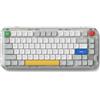 Nuphy Kick75 - Tastiera meccanica wireless a basso profilo, con controllo del volume, RGB personalizzabile, 80 tasti, cappucci PBT, BT/2,4G/USB-C (Silver Nano Switch)