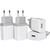 ALOYANI Confezione da 4 caricatori USB 2,4A/5V Caricabatterie usb Presa Alimentatore Caricatore Adattatore Spina Universale compatibile con iPhone Samsung Xiaomi Carica Batterie Cellulare