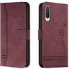 Bravoday Cover per Xiaomi Mi CC9E / Xiaomi Mi A3, Flip Custodia in Pelle PU Portafoglio Custodia per Xiaomi Mi CC9E / Xiaomi Mi A3, con Slot per Schede, Vino Rosso
