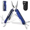 WORKPRO Pinza Multifunzione, Pinza Multiuso 18 in 1 con Borsa, Strumento Multifunzionale Pieghevole in Acciaio Inossidabile con Pinza Lima per Cacciavite per Campeggio, Blu