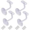 TERF® Set di 4 supporti per ringhiere per scale resistenti con viti di fissaggio, colore: Bianco