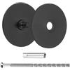 QUARKZMAN Copriforo Per Porta, Copriforo Per Cilindro Per Fori Da 1 A 1-1/4 Piastra Riempitiva Foro Tondo Maniglia Porta Finitura Spazzolato Dado 1.38 Viti 3.54 Nero Confezione Da 1