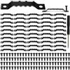 FONHREW 50 Pezzi Ganci per Quadri Muro Appendi Quadri Ganci per Foto Cornice a Dente di Sega con Dotazione Cacciavite e Viti Per Tele Foto Incorniciate Quadris Appendere Foto di Family Office (Nero-A)