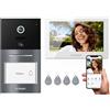 TMEZON Videocitofono Smart 2 Fili Video Citofoni Y70,Campanello Esterno con Telecamera,APP/Carta RFID Unlock,Rilevare Movimento Umano Intelligente,Monofamiliare