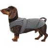 Kuoser - Cappotto invernale in tela per cani - Giacca riflettente in caldo pile per cuccioli di taglia piccola, media e grande - Gilet impermeabile e antivento con foro per l'imbracatura - XS a 3XL
