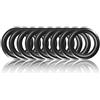 Ganzoo anello O in acciaio saldato antiruggine nero opaco, set 10 pezzi, diametro interno 16 mm, per guinzagli e collari cani, fai da te con paracord 550
