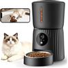 Faroro Distributore Automatico Cibo Gatti con Telecamera, Video HD 1080P, Visione Notturna, Audio Bidirezionale, Dispenser 4L, Angolo Telecamera Regolabile, Sensore Anti-Blocco, APP, Wi-Fi 5GHz