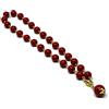 DodiGioielli.it Collana Donna Girocollo in Pasta di Corallo Rosso Scuro 10 mm - Fiorellino Dorato - Argento 925 Placcato Oro - Handmade - Made in Italy - Nickel Free