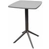 Tavolo Alto Lipari in Polipropilene 70x70x110h Grigio da Esterno
