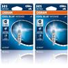 OSRAM COOL BLUE® INTENSE H1, +100% di luminosità in più, fino a 5.000 K, lampada frontale alogena, aspetto LED, blister singolo (1 lampada) (Confezione da 2)