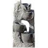 Dehner Giardino Fontana CIRC con Illuminazione a LED, ca. 117.5 x 27 x 36 cm, Poliresina, Grigio