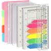 Harphia Set di ricariche mensili tascabili formato A7, 6 fori, 90 fogli di carta sfusa con adesivi e divisori, inserti per planner con tasche per raccoglitori per quaderni ricaricabili (mese, A7)