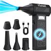 Yizhet Soffiatore Aria Compressa, Regolazione e 4 Velocità fino a 130000RPM, con Luce e Display LED, Senza Fili, Aria Compressa a Batteria per Polvere Portatile per Auto, Tastiera, Divano