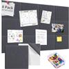 Sonuvia Pannello in Feltro Autoadesivo con 35 Puntine, 8 Pezzi 30x30 cm Decorativo, Bacheca per Foto e Memo, Tabellone da Parete per Ufficio, Cameretta e Aula, Grigio Scuro