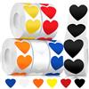 DESPOINA Bollini Adesivi Colorati, 3000 Pezzi Etichette Adesive Colorate Stickers da 25 mm, 6 Punti Etichette di Codifica per Uffici e Magazzini（6 volumi） (Cuori Colorati)
