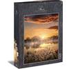 Ulmer Puzzleschmiede - Puzzle mattina - Puzzle classico da 1000 pezzi con motivo lago - paesaggio suggestivo al mattino con famiglia di anatre in acqua - Made in Germany