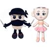 Ligtmor 2 Pezzi Peluche Italian Brainrot, Ballerina Cappuccino e Cappuccino Assassino Peluche, Peluche Brainrot Meme Originale, Decorazione e Regalo per Fan