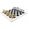 StonKraft Set scacchiera in marmo da collezione + pezzi di scacchi in ottone, 38,1 cm, 2 giocatori, età 12+