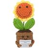AUAUY Girasole Positivo, Bambola di Girasole Divertente, Fiori Artificiali di Girasoli all'uncinetto, Bambola di Maglieria Girasoli per Laurea Collega Sorella Donne Amica Ufficio Casa Scrivania Gadget