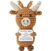 AUAUY Mucca Highland Positiva, Divertente Supporto Emotivo Mucca Positiva, Doll a Maglia con Carta Emotiva, Portafortuna Regali per Birthday Laurea Collega Sorella Donne Amica Ufficio