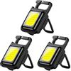 MVIOCS Confezione da 3 torce a LED ricaricabili, ad alta luminosità COB portachiavi, luce da lavoro, luce LED super luminosa, luminosità regolabile, per campeggio, all'aperto