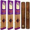 AROMASENSES | Pack 3 Incensi Mystic Spirits Palo Santo con Lavanda | 3 Scatole da 8 Bastoncini + 1 Tavoletta in Legno | Incenso Artigianale | Esoterico | Purificazione