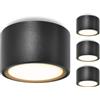 GeyouLux 4 Pezzi Faretti LED Soffitto 6W 680LM Faretti da Soffitto 3000K Bianco Caldo Faretto LED Interno Ø95x55mm Plafoniera led Soffitto in Alluminio per salone corridoio cucina salotto, Nero