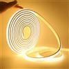 KISUFU Striscia LED COB Neon da 230 V, 288 LED/m, impermeabile, IP65, taglio ogni 50 cm, 220 V, con interruttore ON/OFF per cucina, bagno, banco da lavoro, decorazione esterna, bianco caldo, 2 m