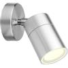 Kerry Lampade da parete per esterni, regolabile, in acciaio inox color argento, IP44, impermeabile, faretto da incasso a parete, illuminazione esterna per porta d'ingresso, portico, garage (lampadina