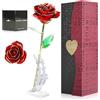 ELEUTH 24k Rosa Placcato Oro,Rosa Eterna Stabilizzata con Supporto Rosa Artificiale Fiore Romantico Perfetto Regalo per Confezione Fidanzata, San Valentino,Fsta della Mamma,Anniversario,Matrimonio