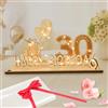 Seutgjie Biglietto Auguri Compleanno 30 Anni, Regali Uomo Donna Decorazione Compleanno con Catena Luminosa LED & Fiocco & Carta Regalo, Targa Legno Regalo Denaro Decorazione Tavolo Libri Degli Ospiti