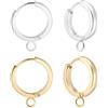 Beebeecraft 1 Scatola da 16 Ganci per Orecchini A Leva Rotondi Placcati in Oro 24K e Argento Sterling 201 Orecchini A Cerchio Huggie in Acciaio Inossidabile con 316 perni in Acciaio Inossidabile