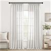 MIULEE Lino Tende Finestre Tenda a Pannello Traslucido Tende Moderne a Vela Trasparente per Porte Balcone Adatte per Soggiorno Camera da Letto 2 Pezzo Set Lino Bianco 140x280 cm