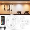 Vloee Faretti LED Adesivi Senza Fili, 2400 mAh Dimmerabile Luci Armadio Ricaricabili con Telecomando Luce Vetrine USB Lampada Sottopensile Cucina a Batteria Faretto LED Interno per Parete Guardaroba