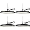 NFOIEIS 4 Pack Faretto LED UFO 200W, 30000LM 6000K Lampada Officina Super Luminose Bianco Freddo, IP65 Impermeabile LED Industriale Faretto, Lampada LED per Garage, Magazzini, Fabbrica, Stadio Coperto