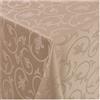MODERNO Tovaglia in tessuto damascato barocco, design Jacquard Ranken, con orlo, rettangolare, 130x190 cm, marrone chiaro