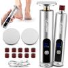 Enniewi 2 in 1 Pedicure Elettrico Professionale Piedi Ricaricabile, Rimuovi Calli Piedi Elettrico con 10 Velocità, Lima Elettrica per Piedie talloni con LED Display, Fresa per Calli e Duroni Piedi, Argento