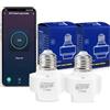 QIACHIP Adattatore per lampada WIFI e27, Smart Light Bulb Socket, portalampada Alexa con timer, adattatore per lampadine Tuya Smart Life, max. 500 W