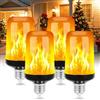 LIAISIMI Lampadina Effetto Fiamma LED, E27 4W Lampadina a LED, Giallo Caldo 1400K, Effetto Fiamma, 4 Modalità Illuminazione per decorazioni per Natale, Halloween, Feste e Casa (Nero, 4 PZ)