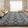Sour Lemon - Morbido tappeto a pelo lungo per soggiorno, grigio, 160 x 230 cm, lavabile, antiscivolo, extra grande, moderno, per camera da letto, camera dei bambini