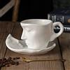 Toutdoirt Tazzina Caffè Nere Baci Milano, da Coppia Colazione, Regalo Anniversario per Lei, Regali Personalizzati, per Casa Nuova 290ml (Bianco)