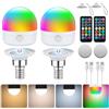I-SHUNFA Lampadina Ricaricabile USB-C con Telecomando,Lampadine LED E14 7W,Lampadina CCTRGB Dimmerabile con Timer e Batteria,Luce di Emergenza Esterna 2000mAh con Magnetico,2 Pacchetto (con Cordino)