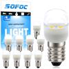 SOFOC E10 Lampadina LED Bianco Caldo Miniatura Attacco Vite 10mm per Cruscotto/Macchina Flipper Arcade/Torcia/Illuminazione Decorativa 220V 10Pcs